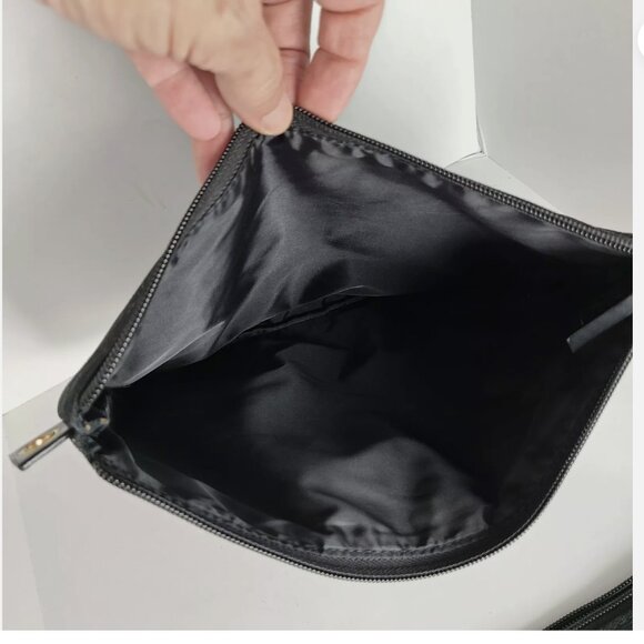 Victoria's Secret VS Rainbow Sequin Stripe Makeup Bag zip Pouch 2 piece bundle - Picture 4 of 5